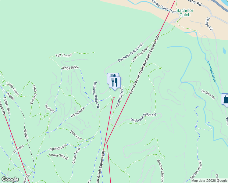 map of restaurants, bars, coffee shops, grocery stores, and more near 150 Daybreak Ridge Road in Edwards