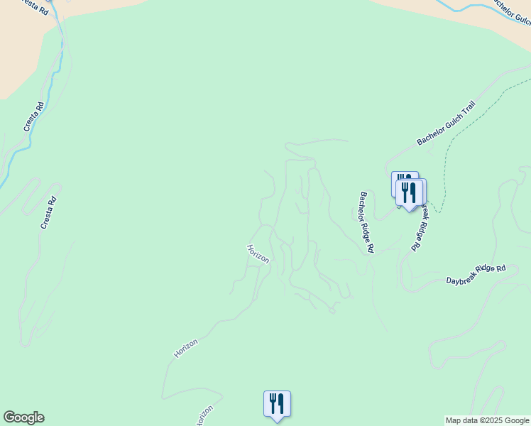 map of restaurants, bars, coffee shops, grocery stores, and more near 93 Peak View in Edwards
