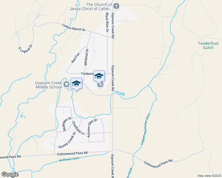 map of restaurants, bars, coffee shops, grocery stores, and more near 121 Timberwolf in Gypsum
