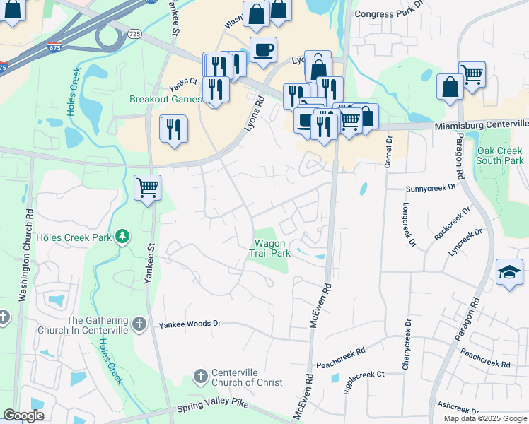 map of restaurants, bars, coffee shops, grocery stores, and more near 1256 Governors Square Drive in Montgomery County