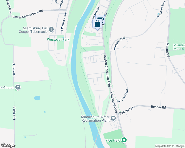 map of restaurants, bars, coffee shops, grocery stores, and more near 8691 Dayton Cincinnati Pike in Miamisburg