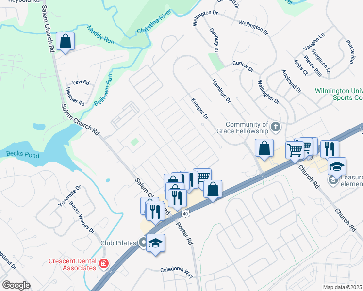 map of restaurants, bars, coffee shops, grocery stores, and more near 135 Edinburg Street in Newark