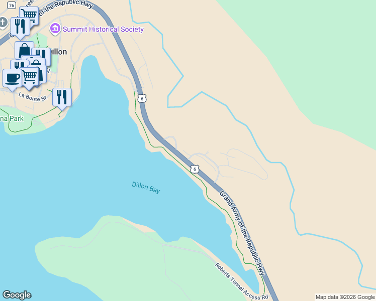map of restaurants, bars, coffee shops, grocery stores, and more near 13 Corinthian Circle in Dillon