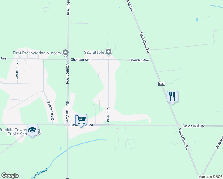 map of restaurants, bars, coffee shops, grocery stores, and more near 1642 Autumn Drive in Franklin