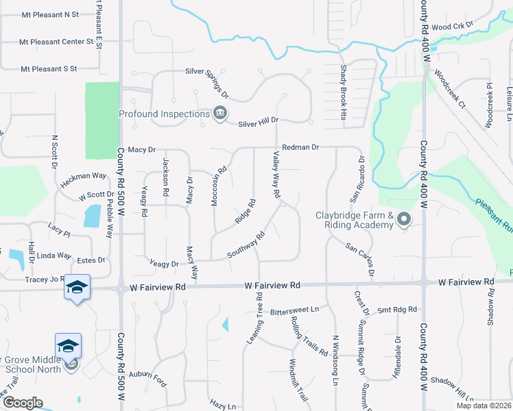 map of restaurants, bars, coffee shops, grocery stores, and more near 574 Ridge Road in Greenwood