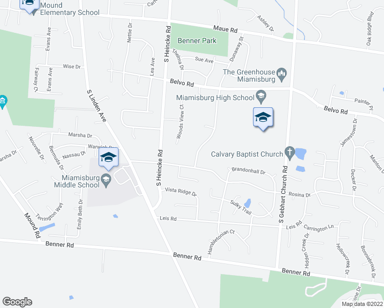 map of restaurants, bars, coffee shops, grocery stores, and more near 1149 Dunaway Street in Miamisburg