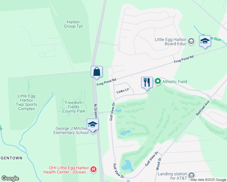 map of restaurants, bars, coffee shops, grocery stores, and more near 3 Augusta Drive in Ocean County