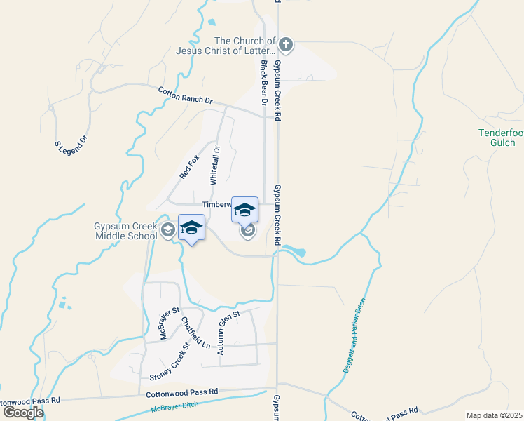 map of restaurants, bars, coffee shops, grocery stores, and more near 121 Timberwolf in Gypsum