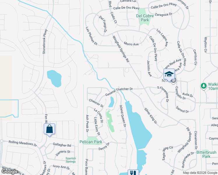map of restaurants, bars, coffee shops, grocery stores, and more near 2799 Silverton Way in Sparks