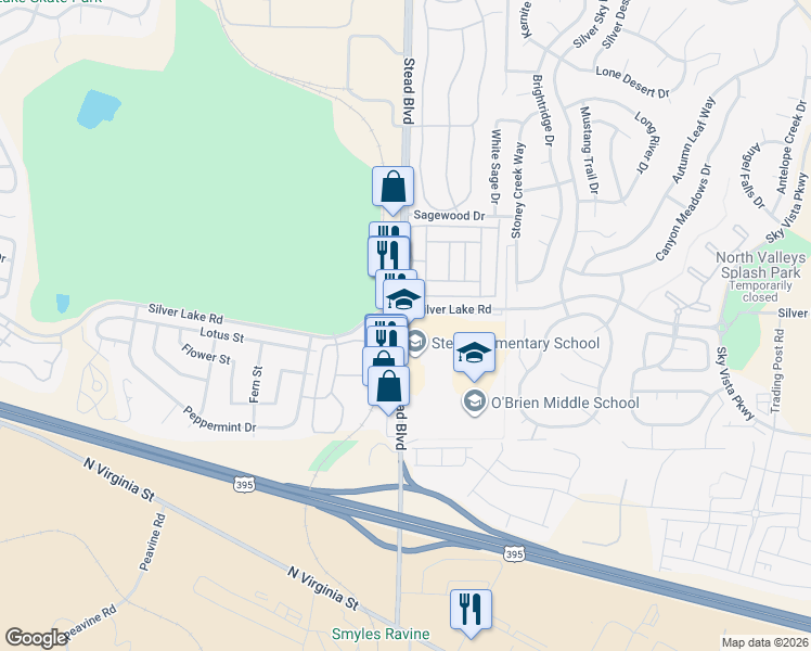 map of restaurants, bars, coffee shops, grocery stores, and more near in Reno