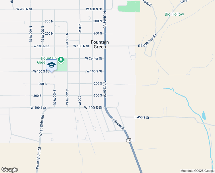 map of restaurants, bars, coffee shops, grocery stores, and more near 214 South State Street in Fountain Green