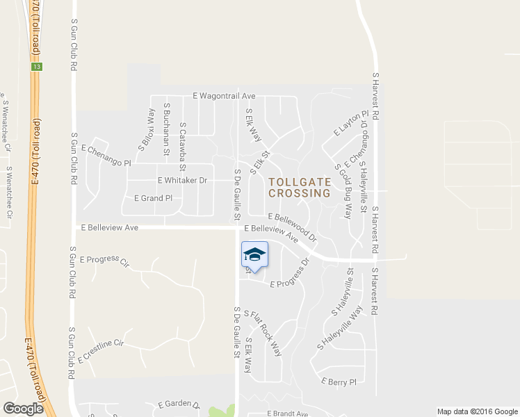 map of restaurants, bars, coffee shops, grocery stores, and more near 5043 South Eaton Park Way in Aurora