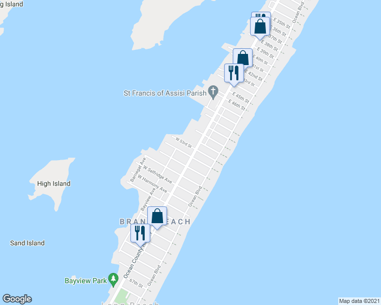 map of restaurants, bars, coffee shops, grocery stores, and more near 5310 Long Beach Boulevard in Long Beach