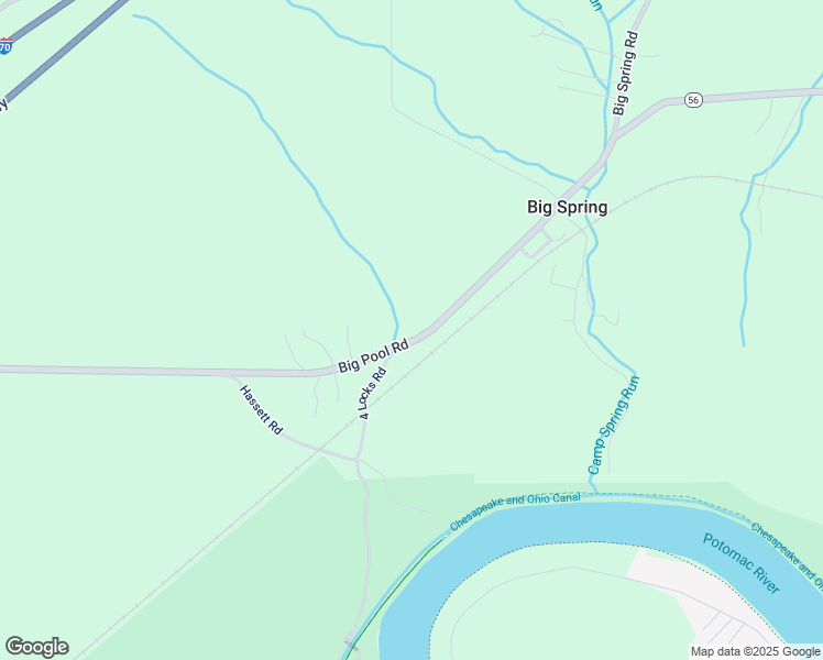 map of restaurants, bars, coffee shops, grocery stores, and more near 12318 Big Pool Road in Clear Spring