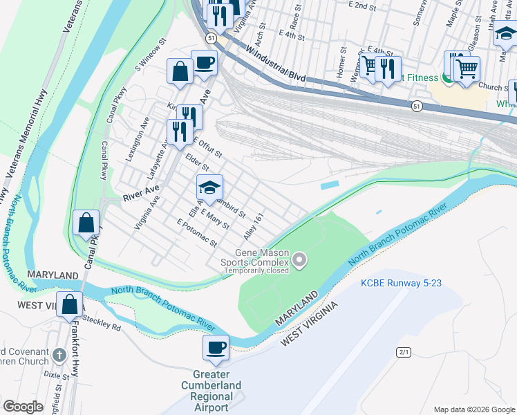 map of restaurants, bars, coffee shops, grocery stores, and more near 231 Elder Street in Cumberland