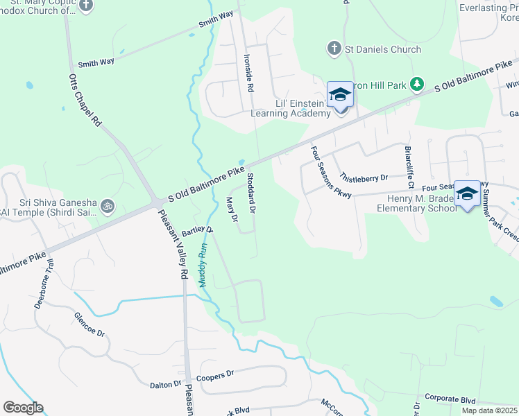 map of restaurants, bars, coffee shops, grocery stores, and more near 13 Stoddard Drive in Newark