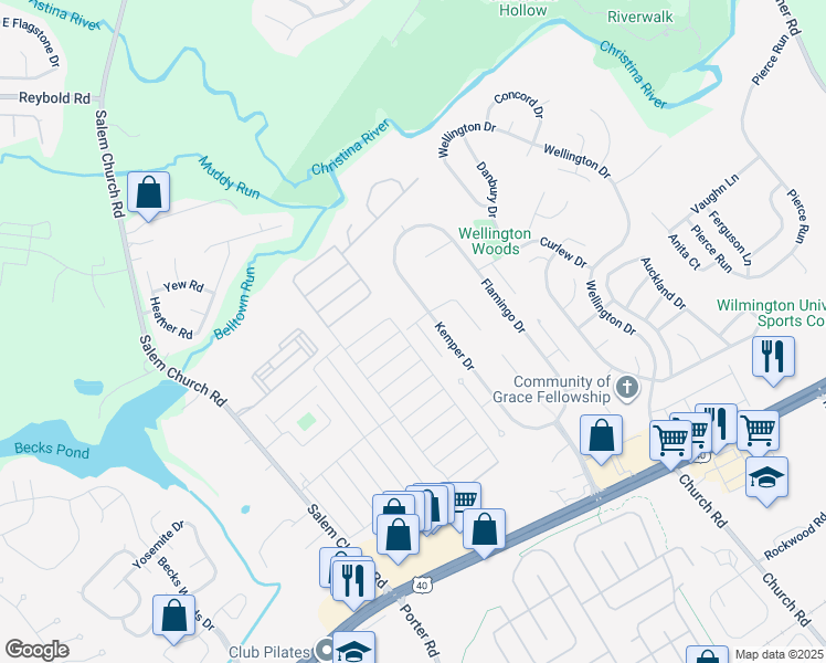 map of restaurants, bars, coffee shops, grocery stores, and more near 219 West Plover Drive in Newark