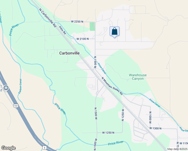 map of restaurants, bars, coffee shops, grocery stores, and more near 1767 Carbonville Road in Helper