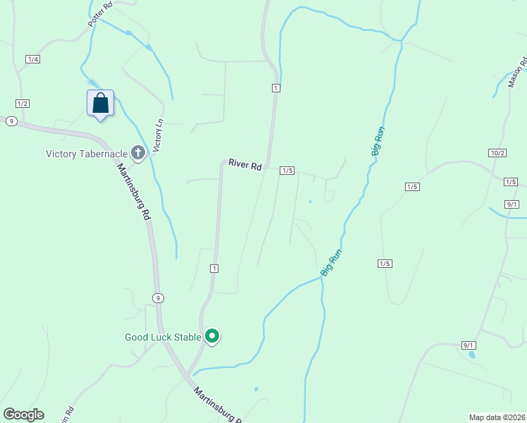 map of restaurants, bars, coffee shops, grocery stores, and more near 370 Mellon East Road in Hedgesville