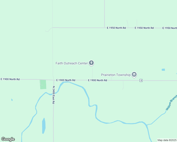 map of restaurants, bars, coffee shops, grocery stores, and more near 2433 East 1900 North Road in Moweaqua