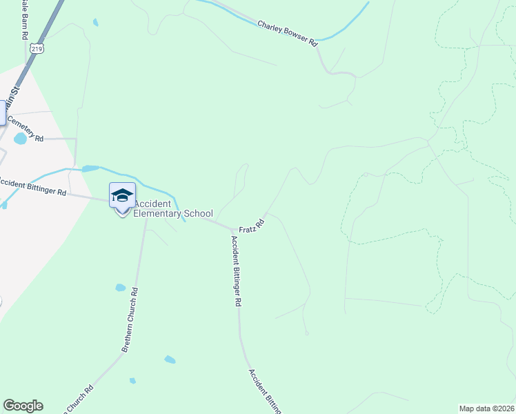 map of restaurants, bars, coffee shops, grocery stores, and more near 159 Fratz Road in Accident