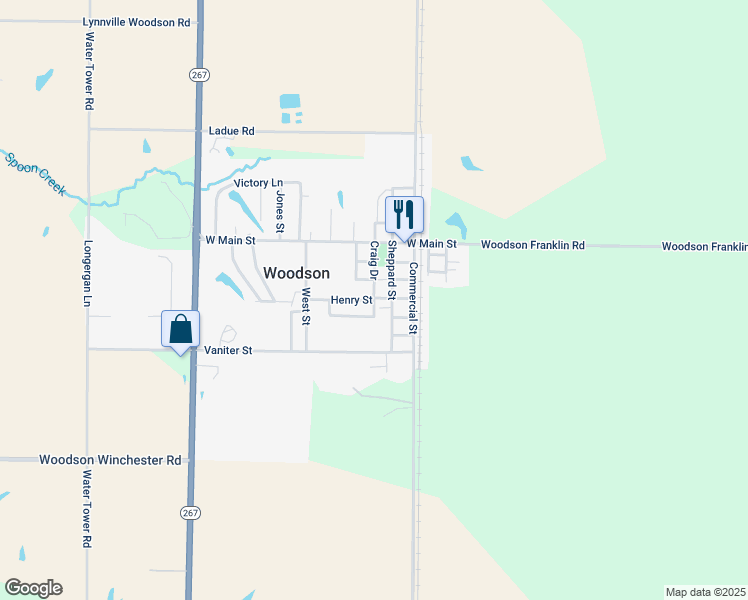 map of restaurants, bars, coffee shops, grocery stores, and more near Henry Street in Nortonville