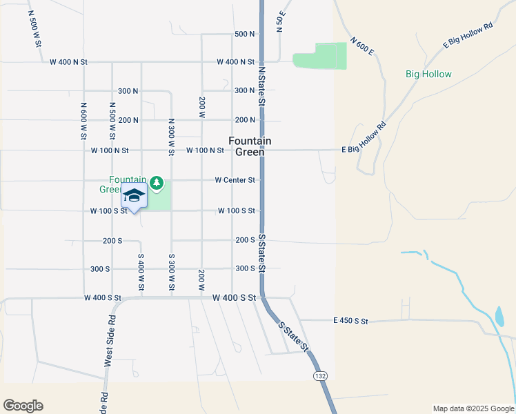 map of restaurants, bars, coffee shops, grocery stores, and more near 18 South State Street in Fountain Green