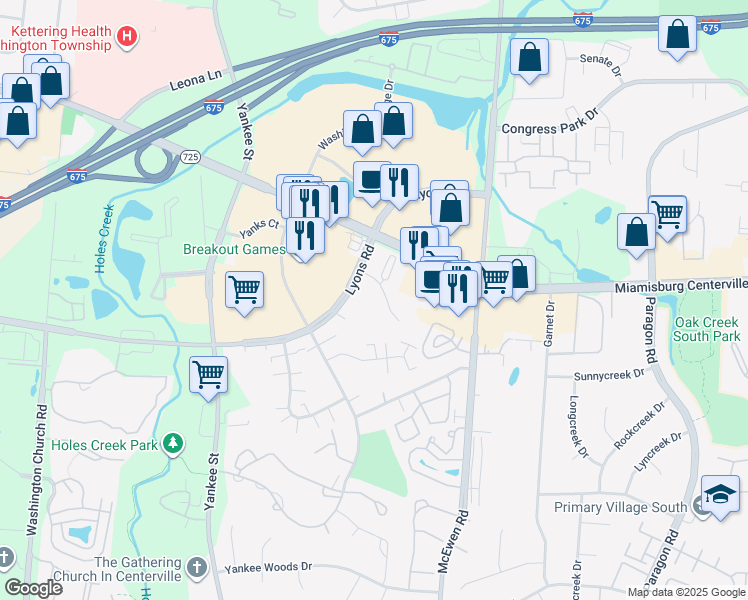 map of restaurants, bars, coffee shops, grocery stores, and more near 1084 Cambridge Station Road in Montgomery County