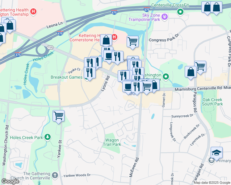map of restaurants, bars, coffee shops, grocery stores, and more near 1040 Cambridge Station Road in Montgomery County