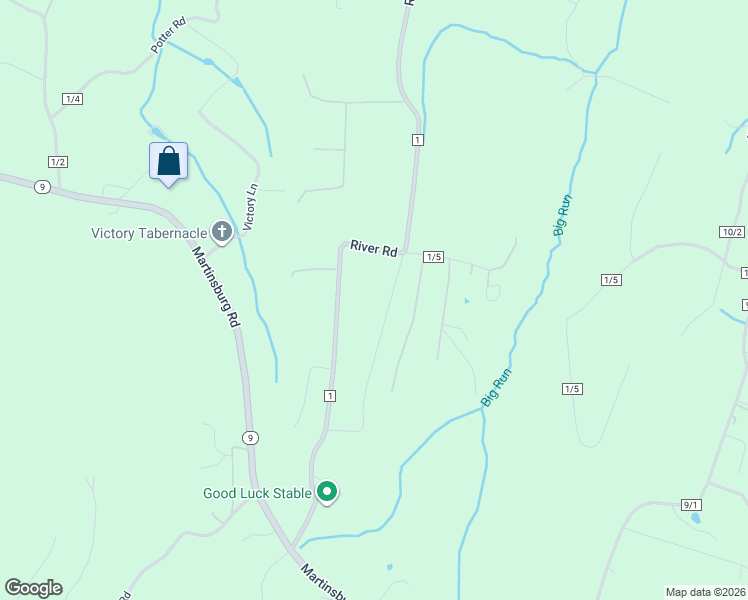 map of restaurants, bars, coffee shops, grocery stores, and more near 370 Mellon East Road in Hedgesville