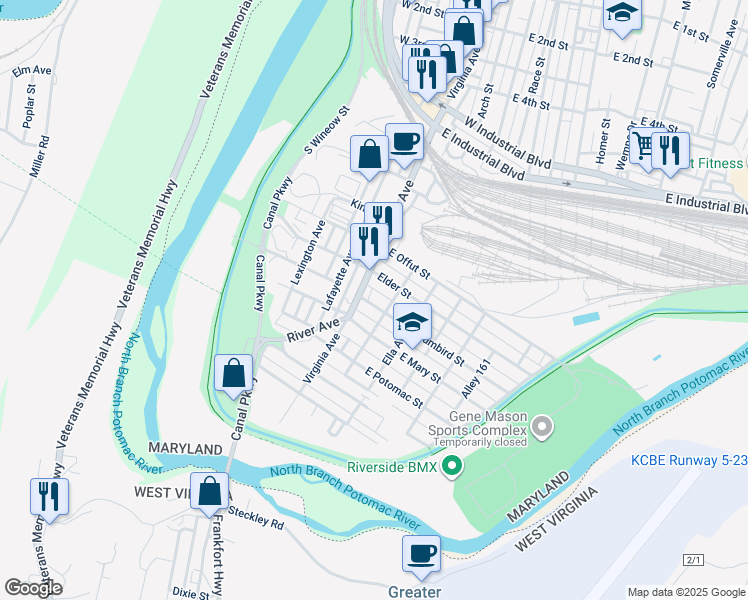 map of restaurants, bars, coffee shops, grocery stores, and more near 12 Humbird Street in Cumberland