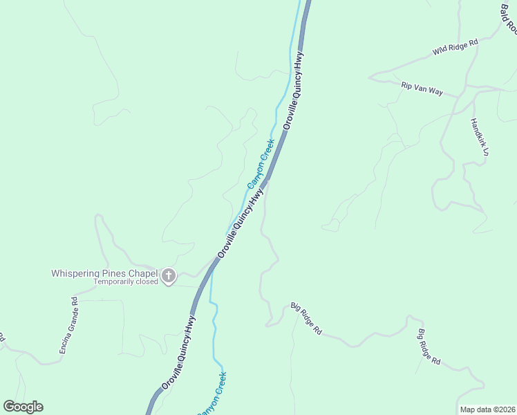 map of restaurants, bars, coffee shops, grocery stores, and more near 9666 Oroville Quincy Highway in Berry Creek