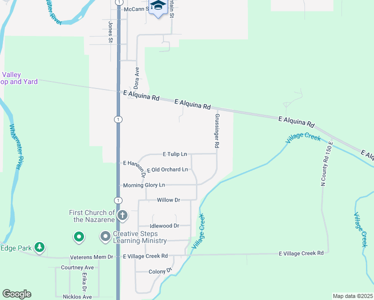 map of restaurants, bars, coffee shops, grocery stores, and more near 716 East Tulip Lane in Connersville
