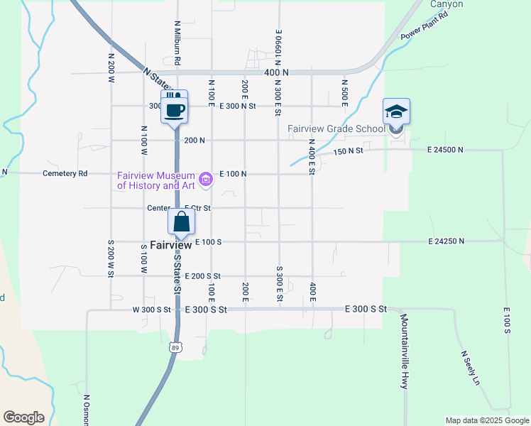 map of restaurants, bars, coffee shops, grocery stores, and more near 258 East Center Street in Fairview