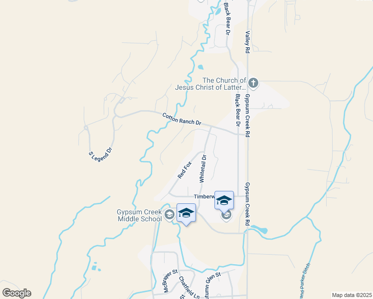 map of restaurants, bars, coffee shops, grocery stores, and more near 125 Timberwolf in Gypsum