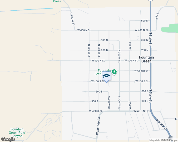 map of restaurants, bars, coffee shops, grocery stores, and more near 560 West Center Street in Fountain Green
