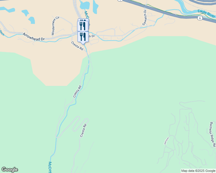map of restaurants, bars, coffee shops, grocery stores, and more near 402 Cresta Road in Edwards