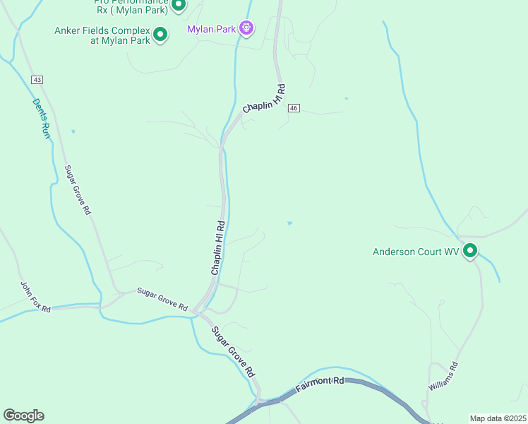 map of restaurants, bars, coffee shops, grocery stores, and more near 1573 Sugar Lane Terrace in Morgantown