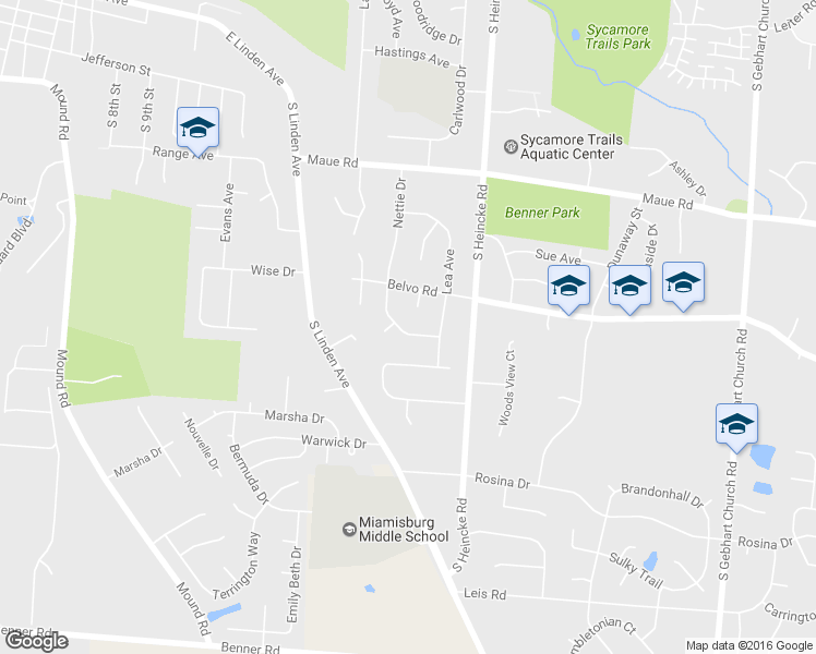 map of restaurants, bars, coffee shops, grocery stores, and more near 1301 Nettie Drive in Miamisburg