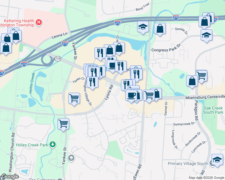 map of restaurants, bars, coffee shops, grocery stores, and more near 1118 Cambridge Station Road in Montgomery County