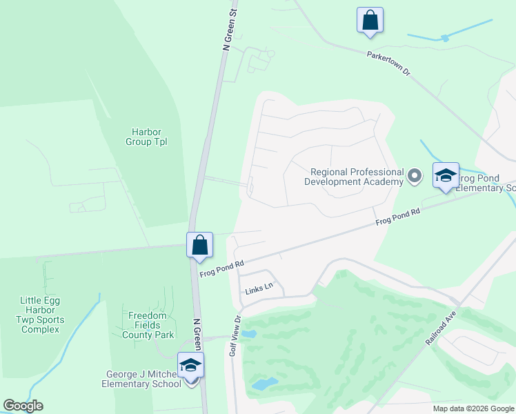 map of restaurants, bars, coffee shops, grocery stores, and more near 214 Newport Way in Ocean County