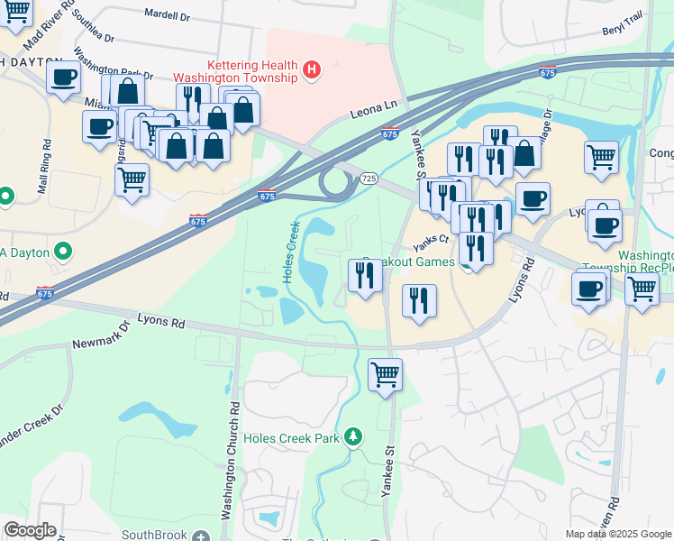 map of restaurants, bars, coffee shops, grocery stores, and more near 8235 Hyannis Port Drive in Montgomery County