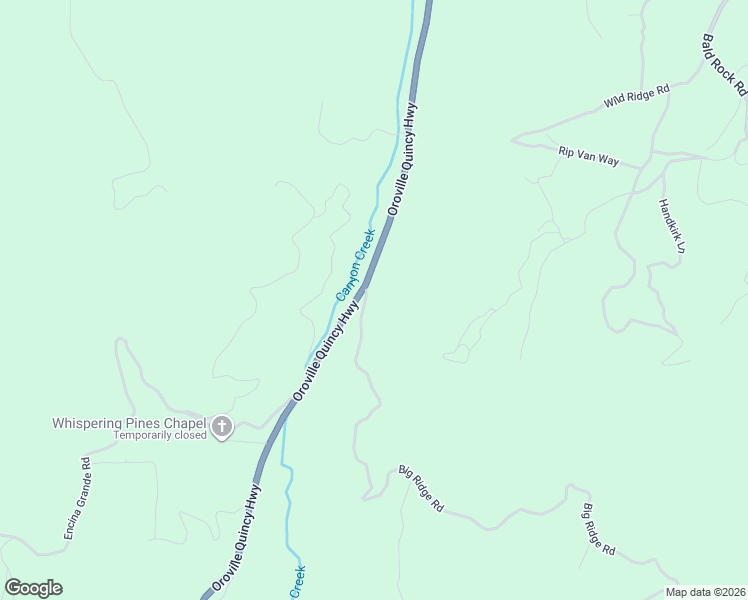 map of restaurants, bars, coffee shops, grocery stores, and more near 9666 Oroville Quincy Highway in Berry Creek