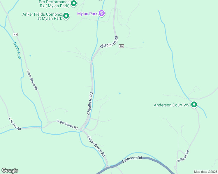 map of restaurants, bars, coffee shops, grocery stores, and more near 1573 Sugar Lane Terrace in Morgantown