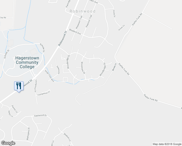 map of restaurants, bars, coffee shops, grocery stores, and more near 11404 Collier Court in Hagerstown