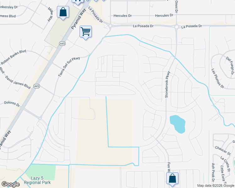 map of restaurants, bars, coffee shops, grocery stores, and more near 7600 Stonebrook Parkway in Sparks