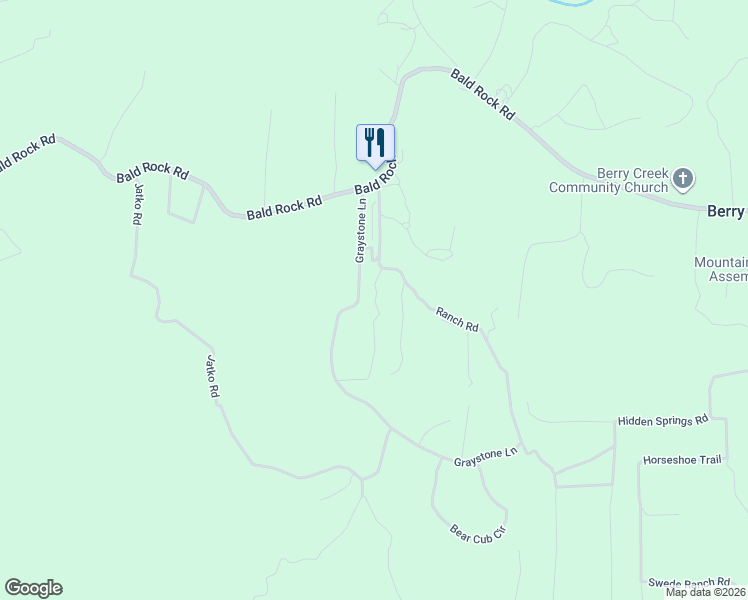 map of restaurants, bars, coffee shops, grocery stores, and more near 130 Bay Ranch Road in Berry Creek