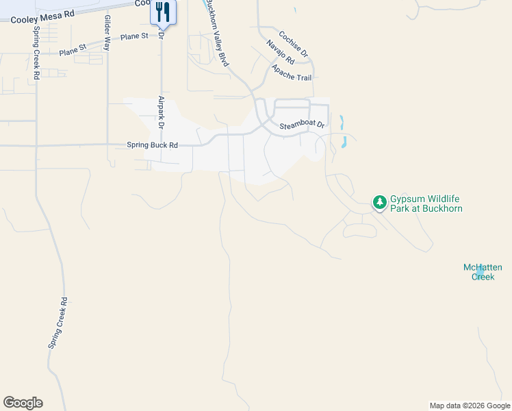 map of restaurants, bars, coffee shops, grocery stores, and more near 292 Bowie Road in Gypsum