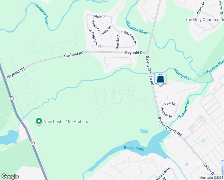 map of restaurants, bars, coffee shops, grocery stores, and more near 1618 Salem Church Road in Newark