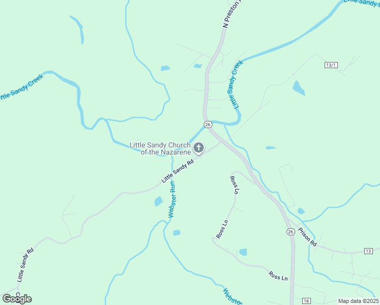 map of restaurants, bars, coffee shops, grocery stores, and more near 3739 Little Sandy Road in Bruceton Mills